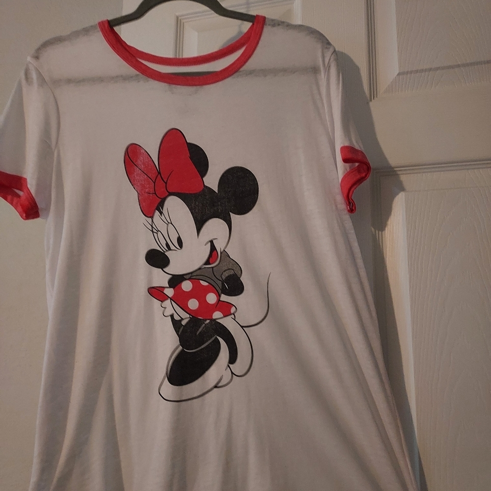Disney Minnie burnout ringer t shirt